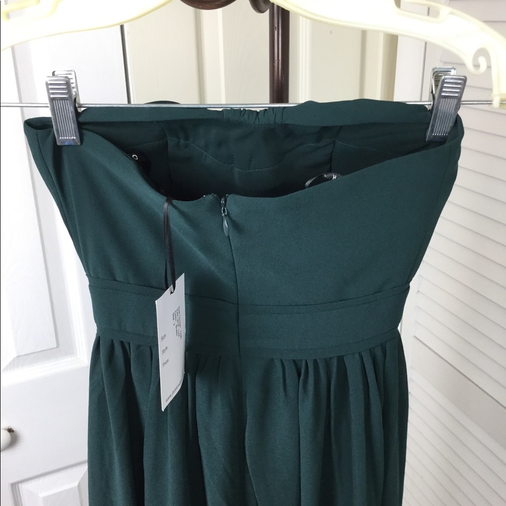 JARLO LONDON LUNE GREEN CHIFFON SWEETHEART DRESS - Picture 5 of 7